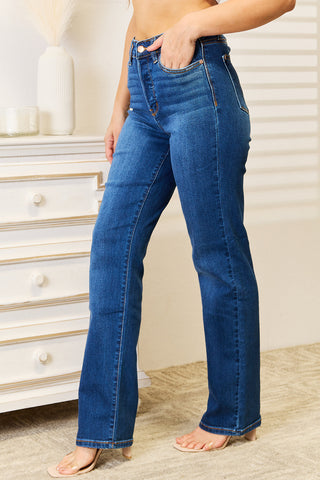 Shop Judy Blue Full Size Straight Leg Jeans with Pockets - High-Quality U.S. Made Women’s Fashion with Free & Fast Shipping