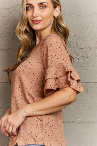 Shop Hailey & Co Darling Delights Polka Dot Woven Top - High-Quality U.S. Made Women’s Fashion with Free & Fast Shipping