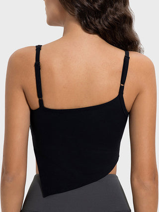 Shop Millennia Slit Asymmetrical Neck Active Cami - High-Quality U.S. Made Women’s Fashion with Free & Fast Shipping