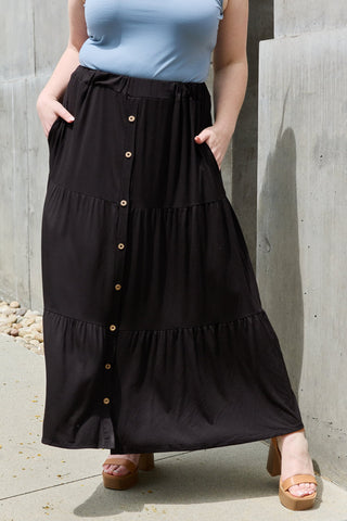 Shop Black Heimish So Easy Full Size Solid Maxi Skirt - High-Quality U.S. Made Women’s Fashion with Free & Fast Shipping