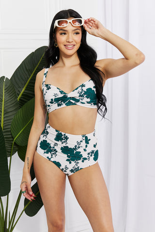 Shop Marina West Swim Take A Dip Twist High-Rise Bikini in Forest - High-Quality U.S. Made Women’s Fashion with Free Fast Shipping