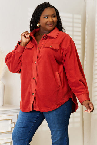 Shop Heimish Cozy Girl Full Size Button Down Shacket - High-Quality U.S. Made Women’s Fashion with Free & Fast Shipping