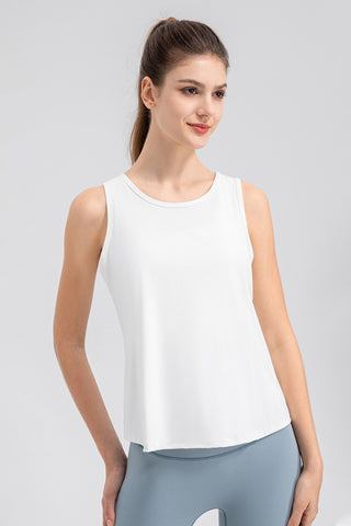 Shop Wide Strap Round Neck Active Tank - High-Quality U.S. Made Women’s Fashion with Free & Fast Shipping