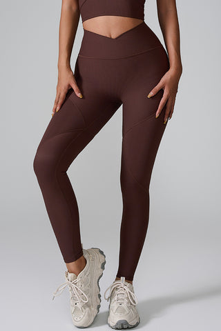 Shop Brown High Waist Active Leggings - High-Quality U.S. Made Women’s Fashion with Free & Fast Shipping