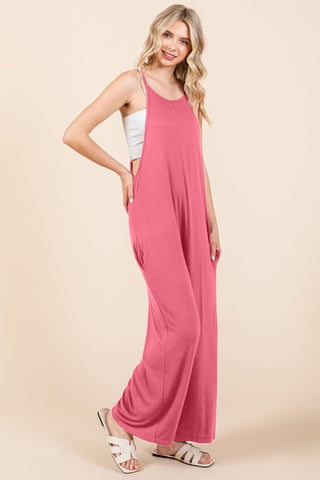 Shop Culture Code Full Size Sleeveless Wide Leg Jumpsuit with Pockets - High-Quality U.S. Made Women’s Fashion with Free & Fast Shipping