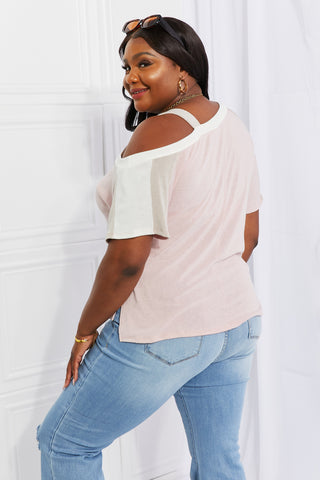 Shop Andree by Unit Full Size Something Simple Cold Shoulder Tee - High-Quality U.S. Made Women’s Fashion with Free & Fast Shipping