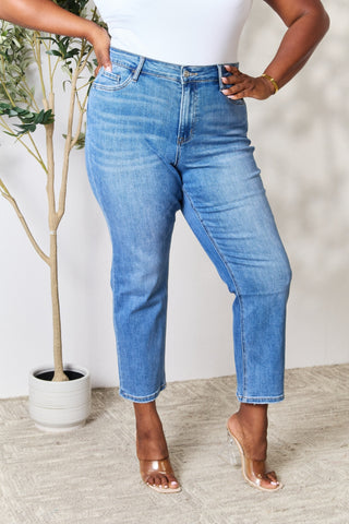 Shop Medium BAYEAS Full Size High Waist Straight Jeans - High-Quality U.S. Made Women’s Fashion with Free & Fast Shipping