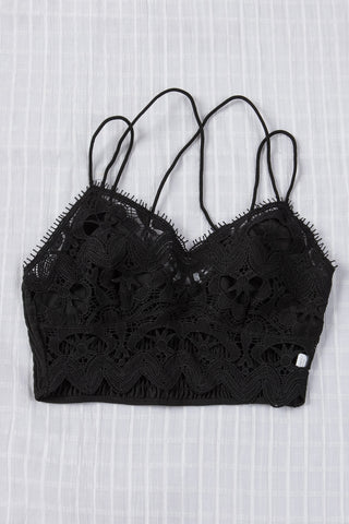 Shop Smocked Eyelash Trim Lace Bralette - High-Quality U.S. Made Women’s Fashion with Free Fast Shipping