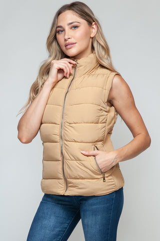 Shop Snobbish Zip Up Turtleneck Vest with Pockets - High-Quality U.S. Made Women’s Fashion with Free Fast Shipping