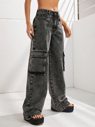 Shop Wide Leg Jeans with Pockets - High-Quality U.S. Made Women’s Fashion with Free & Fast Shipping