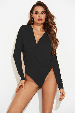 Shop Surplice Long Sleeve Bodysuit - High-Quality U.S. Made Women’s Fashion with Free & Fast Shipping