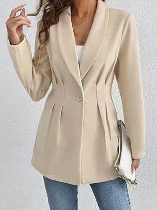 Shop One Button Long Sleeve Blazer - High-Quality U.S. Made Women’s Fashion with Free & Fast Shipping