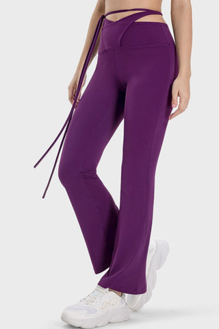 Shop Tied Mid-Rise Waist Active Pants - High-Quality U.S. Made Women’s Fashion with Free & Fast Shipping