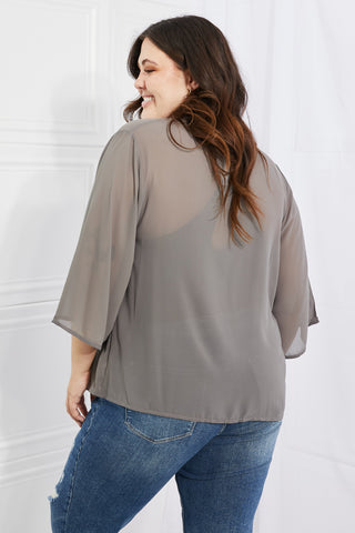 Shop Melody Just Breathe Full Size Chiffon Kimono in Grey - High-Quality U.S. Made Women’s Fashion with Free & Fast Shipping