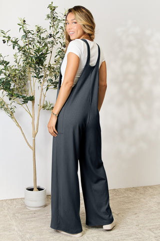 Shop Double Take Full Size Wide Strap Overall with Pockets - High-Quality U.S. Made Women’s Fashion with Free & Fast Shipping