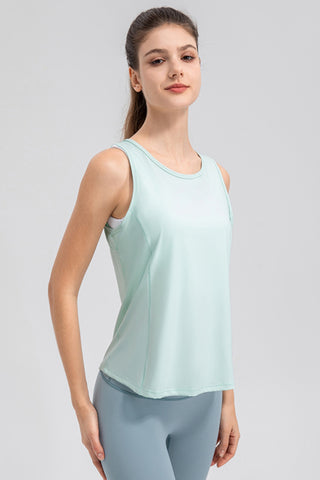 Shop Wide Strap Round Neck Active Tank - High-Quality U.S. Made Women’s Fashion with Free & Fast Shipping