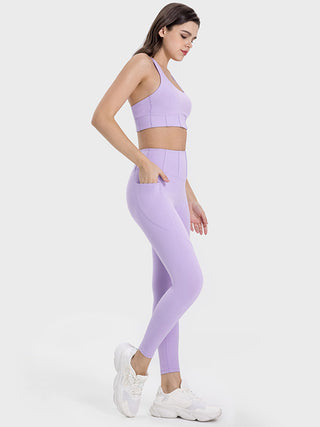 Shop Pocketed High Waist Active Leggings - High-Quality U.S. Made Women’s Fashion with Free & Fast Shipping