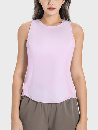 Shop Lilac Millennia Round Neck Active Tank - High-Quality U.S. Made Women’s Fashion with Free & Fast Shipping