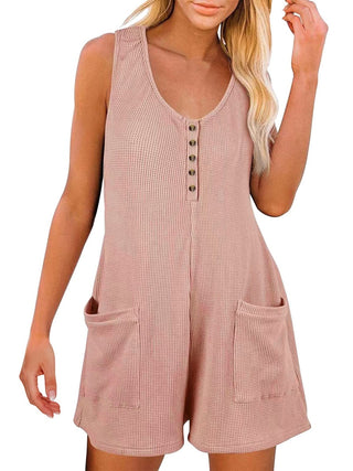 Shop Full Size Pocketed Scoop Neck Sleeveless Romper - High-Quality U.S. Made Women’s Fashion with Free Fast Shipping