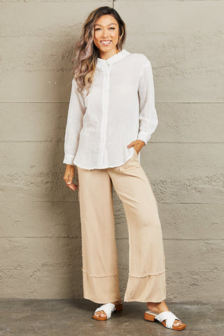 Shop Petal Dew Take Me Out Lightweight Button Down Top - High-Quality U.S. Made Women’s Fashion with Free & Fast Shipping