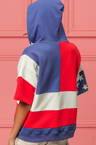 Shop BiBi American Flag Theme Hoodie - High-Quality U.S. Made Women’s Fashion with Free & Fast Shipping