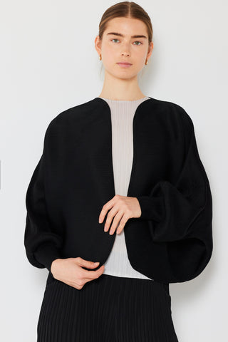 Shop Marina West Swim Rib Pleated Puff Sleeve Bolero Cardigan - High-Quality U.S. Made Women’s Fashion with Free & Fast Shipping