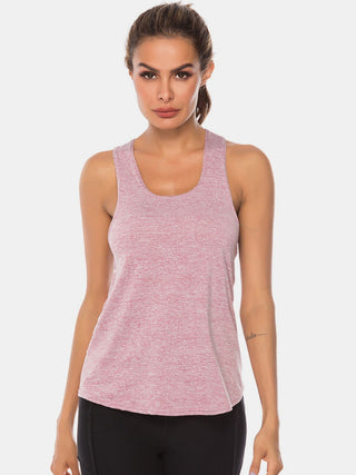 Shop Dusty Pink Full Size Scoop Neck Wide Strap Active Tank - High-Quality U.S. Made Women’s Fashion with Free & Fast Shipping