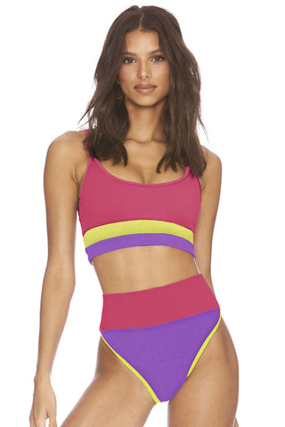 Shop Color Block Spaghetti Strap Two-Piece Swim Set - High-Quality U.S. Made Women’s Fashion with Free & Fast Shipping