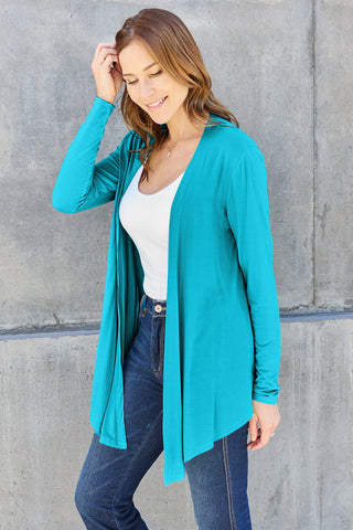 Shop Basic Bae Full Size Open Front Long Sleeve Cardigan - High-Quality U.S. Made Women’s Fashion with Free & Fast Shipping