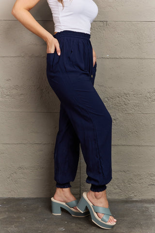 Shop Tied Long Joggers with Pockets - High-Quality U.S. Made Women’s Fashion with Free Fast Shipping