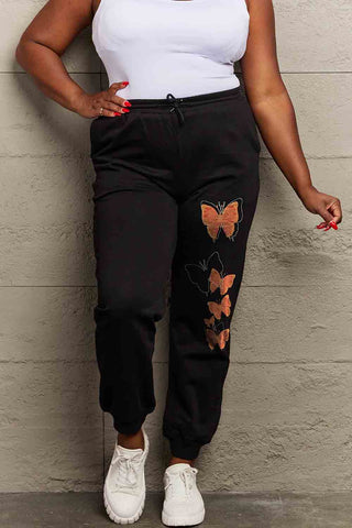 Shop Simply Love Full Size Butterfly Graphic Sweatpants - High-Quality U.S. Made Women’s Fashion with Free Fast Shipping