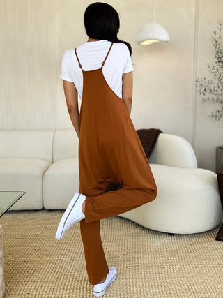 Shop Double Take Full Size Sleeveless V-Neck Pocketed Jumpsuit - High-Quality U.S. Made Women’s Fashion with Free & Fast Shipping