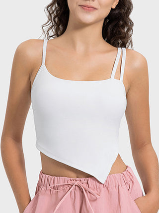 Shop Millennia Slit Asymmetrical Neck Active Cami - High-Quality U.S. Made Women’s Fashion with Free & Fast Shipping