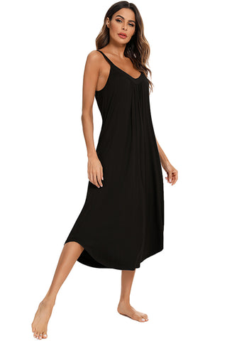 Shop V-Neck Midi Lounge Dress - High-Quality U.S. Made Women’s Fashion with Free Fast Shipping