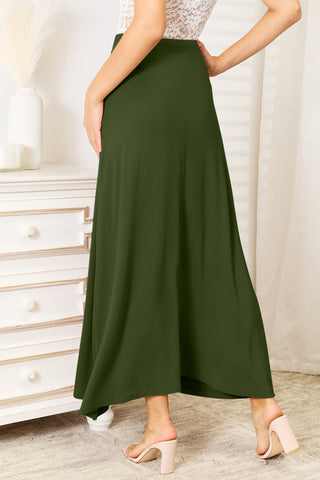 Shop Double Take Full Size Soft Rayon Drawstring Waist Maxi Skirt - High-Quality U.S. Made Women’s Fashion with Free & Fast Shipping