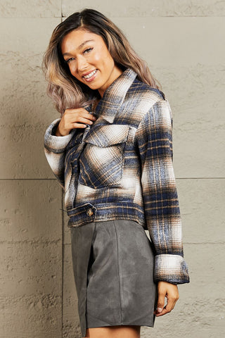 Shop HYFVE Put In Work Semi Cropped Plaid Shacket - High-Quality U.S. Made Women’s Fashion with Free & Fast Shipping