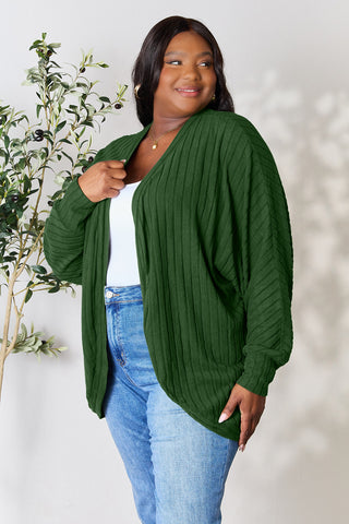 Shop Basic Bae Full Size Ribbed Cocoon Cardigan - High-Quality U.S. Made Women’s Fashion with Free & Fast Shipping