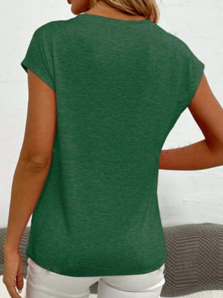 Shop V-Neck Short Sleeve T-Shirt - High-Quality U.S. Made Women’s Fashion with Free & Fast Shipping