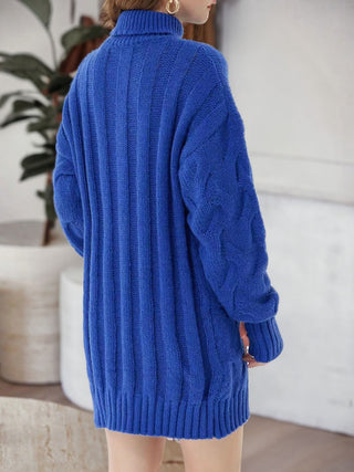 Shop Cable-Knit Turtleneck Sweater Dress - High-Quality U.S. Made Women’s Fashion with Free & Fast Shipping