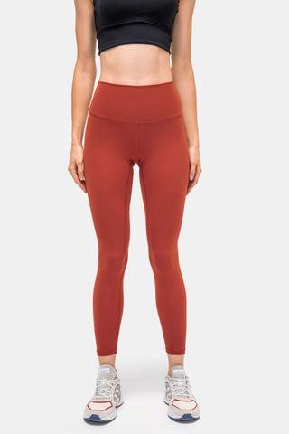 Shop Brick Red Invisible Pocket Sports Leggings - High-Quality U.S. Made Women’s Fashion with Free & Fast Shipping