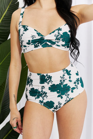 Shop Marina West Swim Take A Dip Twist High-Rise Bikini in Forest - High-Quality U.S. Made Women’s Fashion with Free Fast Shipping