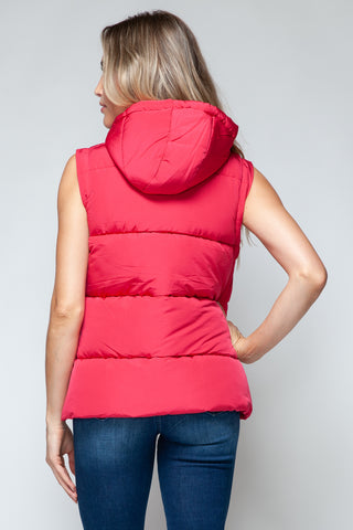 Shop Snobbish Snap and Zip Closure Hooded Vest - High-Quality U.S. Made Women’s Fashion with Free Fast Shipping