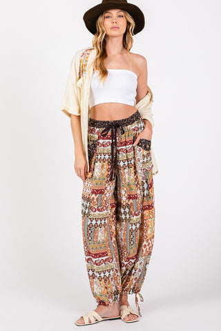 Shop SAGE + FIG High-Rise Balloon Bohemian Print Pants - High-Quality U.S. Made Women’s Fashion with Free & Fast Shipping