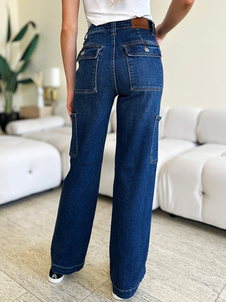 Shop Judy Blue Full Size High Waist Straight Cargo Jeans - High-Quality U.S. Made Women’s Fashion with Free & Fast Shipping