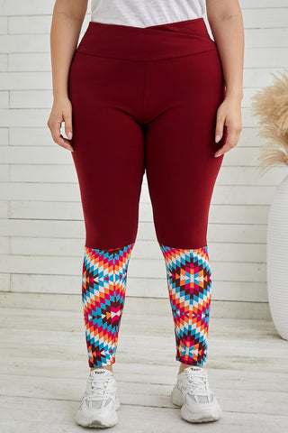 Shop Plus Size Geometric Print High Waist Leggings - High-Quality U.S. Made Women’s Fashion with Free & Fast Shipping