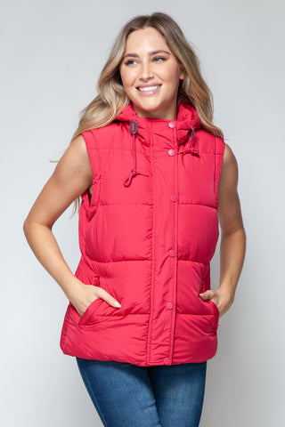 Shop Snobbish Snap and Zip Closure Hooded Vest - High-Quality U.S. Made Women’s Fashion with Free Fast Shipping