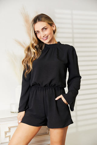 Shop Culture Code Full Size Open Back Romper with Pockets - High-Quality U.S. Made Women’s Fashion with Free & Fast Shipping