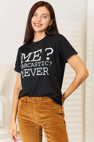 Shop Black Simply Love Letter Graphic Round Neck T-Shirt - High-Quality U.S. Made Women’s Fashion with Free & Fast Shipping