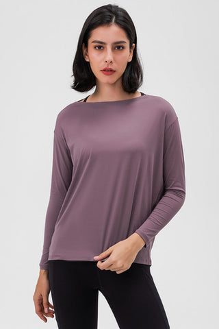 Shop Purple Millennia Loose Fit Active Top - High-Quality U.S. Made Women’s Fashion with Free & Fast Shipping