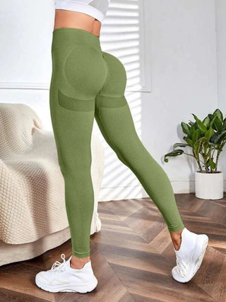 Shop Matcha Green High Waist Active Pants - High-Quality U.S. Made Women’s Fashion with Free & Fast Shipping